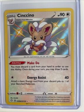 Pokemon Cinccino Yellow and Gray Holofoil Trading Card